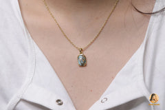 Amazonite Necklace - 925 Silver - Gold Plated Pendant Necklace - 10x14mm Cushion - High Quality Jewelry - Gift For Niece - Jewelry For Girl