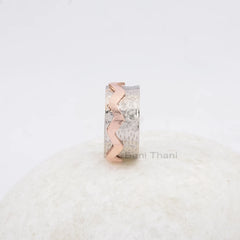 Silver Spinner Ring - Zig Zag Spinning Band - Fidget Spinner Ring - Yoga Ring - Anxiety Ring - Gift for Anniversary- Jewelry for Sale