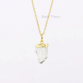 Green Amethyst Necklace - Solid Silver - Gold Plated Necklace - 12x20mm Raw - Trendy Jewelry - Gift For Bridesmaid - Jewelry For A Mom