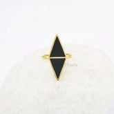 Black Onyx Ring - 10x13mm Handmade Jewelry - 925 Sterling Silver Rings - Gift for Beach - Jewelry for Moms - Trendy Jewelry - Rings for Sale