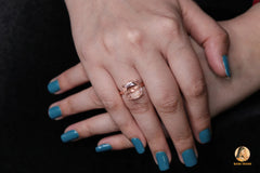 Morganite Cushion Gemstone Engagement Gift Ring, Stunning Rose Gold Plated Ring, 925 Sterling Silver Ring, Mothers Day Gift Ring, Gift Ideas