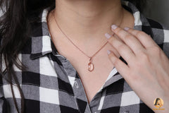 Morganite Necklace - 925 Silver - Rose Gold Plated Necklace - 8x15mm Hexagon - Jewelry Manufacturer - Gift For Her - Jewelry For Healing