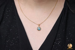 Copper Amazonite Necklace - Gold Plated Pendant Necklace - 12mm - Solid Silver - Trendy Jewelry - Jewelry For New Mom - Gift For Bridesmaid