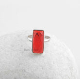Red Garnet Quartz Gemstone Ring - Solid 925 Sterling Silver Handmade Jewelry - Bridesmaid Gift Jewelry - Birthstone Ring - Gift for Sister