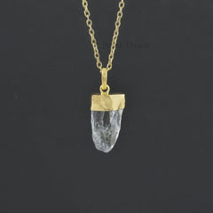 Green Amethyst Rough Gemstone Necklace, 925 Sterling Silver Micron Gold Plated Handmade Raw Necklace, Rough Christmas Gift Jewelry Necklace