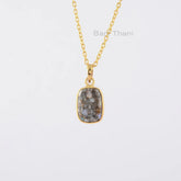 Elegant Opal Necklace, Ethiopian Opal Copper Cushion Gemstone Silver Necklace, Gold Plated Bezel Necklace Jewelry, Valentine's Gift Necklace