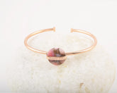 Pink Opal Cuff Bracelet, 925 Sterling Silver, Opal Round Bangle, Wholesale Jewelry, Cuff Bangle, Gift for Girlfriend, Rose Gold Bracelet
