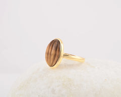 Tiger Eye Ring - Carved Gemstone Silver Ring - Semi Precious - Gift for inspiration - Jewelry for Graduation - Custom Jewelry - Gift for Her