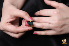 Bloodstone Silver Ring, Bloodstone 10x17mm Coffin Shape Gemstone Ring, 18k Gold Plated Prong Set Coffin Ring, Handmade Gift Rings For Mother