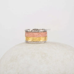 Boho Spinner Band - Sterling Silver - Gemstone Spinner Ring - Wholesale Jewelry - Gift For Christmas - Jewelry For Artist