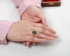 Ruby Zoisite Ring - Gold Plated - Pure Silver - Handmade Ring - Artisan Jewelry - Jewelry for Wedding - Gift for Women - Hexagon Gemstone