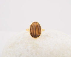 Tiger Eye Ring - Carved Gemstone Silver Ring - Semi Precious - Gift for inspiration - Jewelry for Graduation - Custom Jewelry - Gift for Her