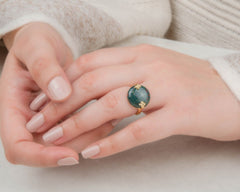 Wedding Ring - Bloodstone Ring - Gemstone Ring - Round Prong Ring - 925 Solid Silver - Gold Plated Ring - Jewelry for Prom - Elegant Ring