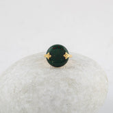 Wedding Ring - Bloodstone Ring - Gemstone Ring - Round Prong Ring - 925 Solid Silver - Gold Plated Ring - Jewelry for Prom - Elegant Ring