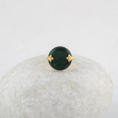 Wedding Ring - Bloodstone Ring - Gemstone Ring - Round Prong Ring - 925 Solid Silver - Gold Plated Ring - Jewelry for Prom - Elegant Ring
