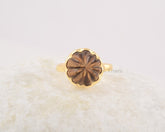 Tiger Eye Gemstone Silver Ring - Round Carved Ring - 925 Sterling Silver Ring - Zig Zag Ring - Gift for Her - Ring for Women - Dainty Ring