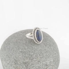 Boho Statement Ring - Natural Labradorite Ring - 925 Sterling Silver Gemstone Ring - Handmade Bohemian Ring - Jewelry Gift - Birthstone Ring