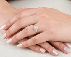Opal Ring - Handmade Wedding Ring - Natural Ethiopian Opal Round Gemstone Ring - Solid Sterling Silver Ring - Birthday Gift - Gift for Her
