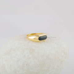 Sapphire Ring - Signet Ring for Women - Genuine Blue Sapphire Gemstone 925 Ring - September Birtstone - Every Day Ring - 5x12mm Oval Ring