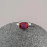 Pure Silver - Opal Gemstone Ring - Handcrafted Ring - Birthstone Jewelry - Gift For Daughter - Jewelry for Girls - Jewelry for Bridesmaids