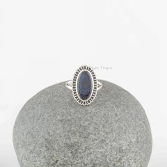 Boho Statement Ring - Natural Labradorite Ring - 925 Sterling Silver Gemstone Ring - Handmade Bohemian Ring - Jewelry Gift - Birthstone Ring