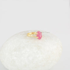 Pink Tourmaline Hexagon Gemstone Silver Ring - 925 Sterling Silver Prong Ring - Designer Handmade Ring - Matching Jewelry - Gift for Summer