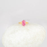 Pink Tourmaline Hexagon Gemstone Silver Ring - 925 Sterling Silver Prong Ring - Designer Handmade Ring - Matching Jewelry - Gift for Summer