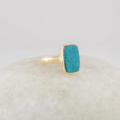 Apatite Ring - 925 Silver Gemstone Ring - 8x13mm Cushion Flat Gemstone - Jewelry Manufacture Wholesaler- Jewelry for Women - Gift for Wife