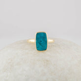 Apatite Ring - 925 Silver Gemstone Ring - 8x13mm Cushion Flat Gemstone - Jewelry Manufacture Wholesaler- Jewelry for Women - Gift for Wife