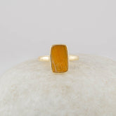 Tiger Eye Gemstone Ring - 925 Silver Everyday Ring - 8x13mm Cushion Flat Gemstone Gold Ring - Jewelry Wholesaler- Christmas Gift For Women