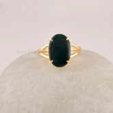 Bloodstone Ring - Pure Silver - Handcrafted Gemstone Ring - Trendy Jewelry - 18k Gold Plated Prong Set Jewelry For Artist - Gift For Women