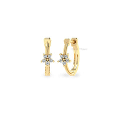 Blue Sapphire Earrings For Women - Twisted Earrings - 925 Sterling Silver - Gold Plated - Huggie Earring - Hoop Earrings - 1.30mm Gemstone