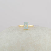 Aqua Marine Statement Ring - Sterling Silver Ring - Handmade Ring - Gold Plated Birthstone Ring - Christmas Gift for Women - Gift for Her