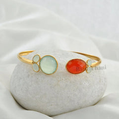 Fanta and Aqua Chalcedony Bracelet - Pure Silver - Handcrafted Bracelet - Bestseller Jewelry - Gift For Grandma - Jewelry For Strength