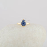 Natural Blue Sapphire Ring - Gemstone Silver Ring for Women - Solid 925 Sterling Silver Ring - Gold Plated Handmade Ring - Jewelry for Girls
