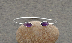 Amethyst Quartz Bracelet - Handmade Bracelet - 925 Silver - 7x15mm Marquise - Wholesale Jewelry - Jewelry For Young Sister - Gift For Friend