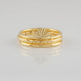 Hammered Textured Band, Stackable Ring, 18k Gold Plated Ring, Minimalist 925 Sterling Silver Ring, Designer Crown Shape Ring Gift For Him