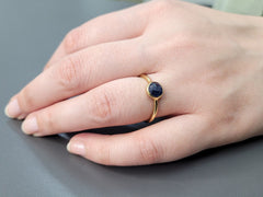 6mm Natural Blue Sapphire Ring, 925 Sterling Silver Ring, Round Shape Blue Gemstone Ring, October Birthstone, Delicate Ring Gift
