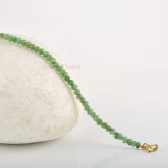 Green Chrysoprase Bracelet, Green Natural Gemstone Bracelet, May Birthstone Bracelet, 3.5mm Handmade Roundel Stone Bracelet, Gift For Her