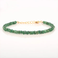 Green Aventurine Bracelet, Natural Green Aventurine Faceted Round Beaded Bracelet, Handmade May Birthstone Bracelet, Green Ombre Bracelet