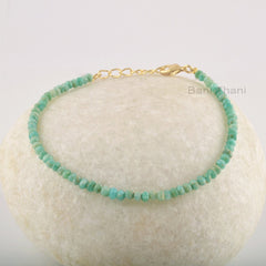 Natural Amazonite Bracelet, 3mm Genuine Amazonite Gemstone Bracelet, Good Luck Bracelet Gift, Beaded Delicate Minimalist Bracelet For Women