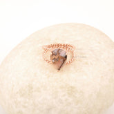 Twisted Double Band Pink Opal Ring, 10x14mm Pear Gemstone Ring, Rose Gold Plated Ring, Sterling Silver Rings For Mom