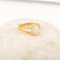 Mother Of Pearl Oval Ring, Pearl Double Band Silver Minimalist Statement Ring, Engagement Ring, Promise Ring, Silver 18k Gold Plated Ring