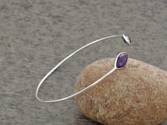 Amethyst Quartz Bracelet - Handmade Bracelet - 925 Silver - 7x15mm Marquise - Wholesale Jewelry - Jewelry For Young Sister - Gift For Friend