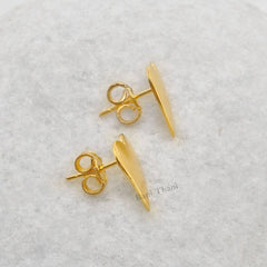 Handmade Designer Heart Stud Micron Gold Plated 925 Sterling Silver Earring Jewelry