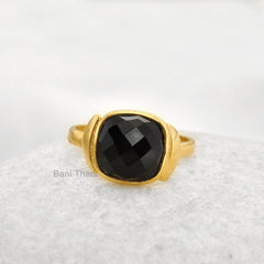 Designer Antique Ring - Black Onyx Gemstone Silver Ring - 925 Sterling Silver Jewelry for Women - Gift for Mom - Bridesmaid Ring - Gift Her
