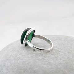 Green Emerald Quartz Ring - 925 Sterling Silver Gemstone Boho Ring - Handmade Silver Jewelry for Women - Gift for Bridesmaids - Gift for Her