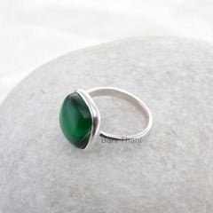 Green Emerald Quartz Ring - 925 Sterling Silver Gemstone Boho Ring - Handmade Silver Jewelry for Women - Gift for Bridesmaids - Gift for Her