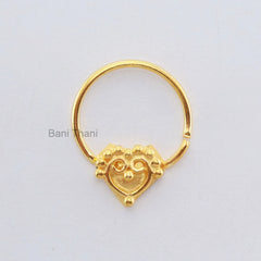 Gold Plated 925 Sterling Silver Nose Ring - Ethnic Septum Ring - Septum Jewelry - Nose Ring - Gypsy