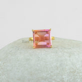 Pink Tourmaline Quartz Ring - Sterling Silver - Prong Set - Gemstone Ring - Healing Jewelry - Jewelry For Teacher - Gift For Principal